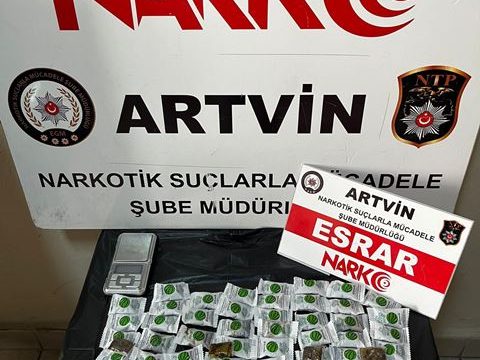 Artvin polisinden uyuşturucu operasyonu