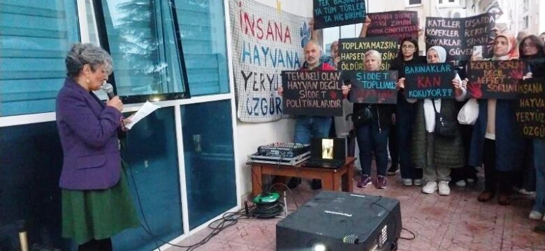 Korumalı: Hayvan katliamını protesto eden hayvan severler Hopa’da basın açıklaması yaptı