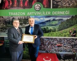 Korumalı: TRABZON ARTVİNLİLER DERNEĞİNE TEŞEKKÜR BELGESİ